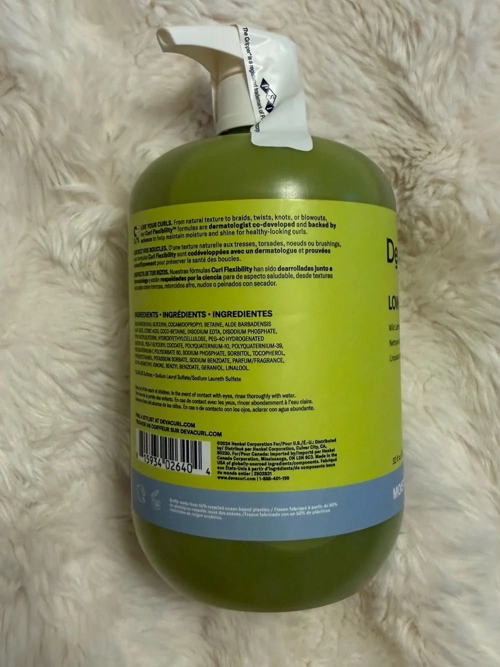 DevaCurl Low-Poo Original Mild Lather Cleanser - Green NEW 32oz With Punp